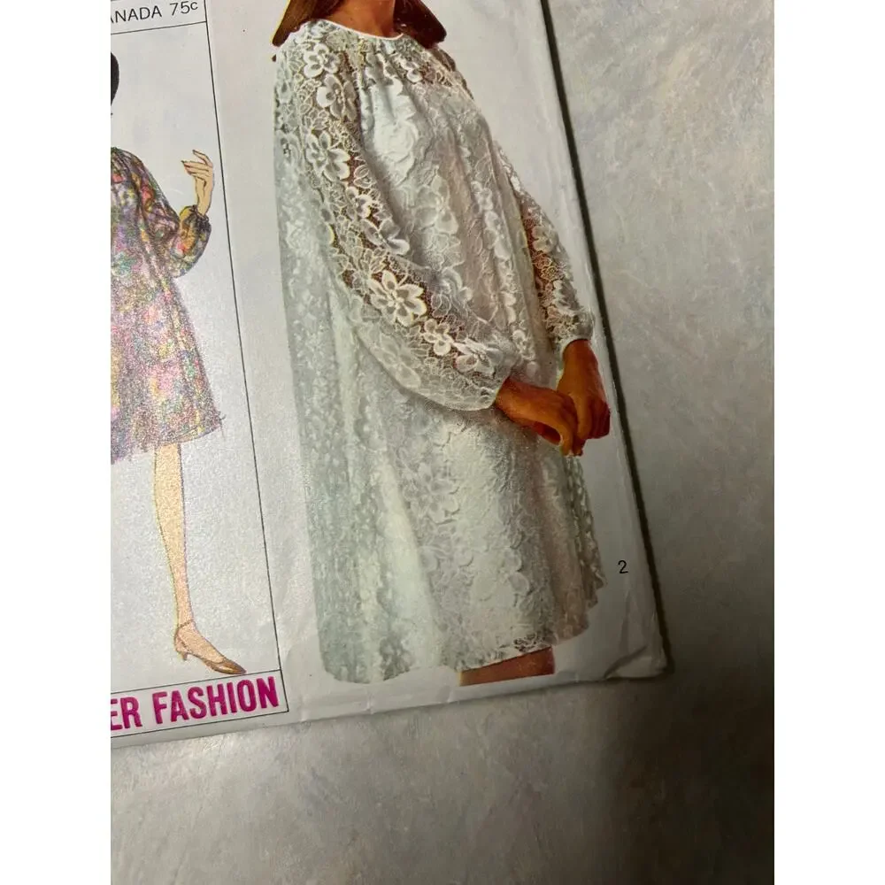 Vintage 1966 Simplicity Pattern #6777 Misses One Piece Dress‎ and Slip Size 14